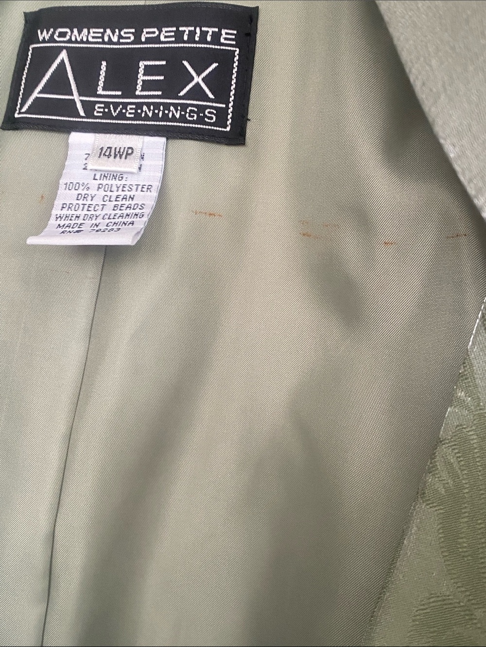 Alex Evenings Pale Green Sequin Two-Piece Maxi Dress with Jacket - Picture 11 of 11